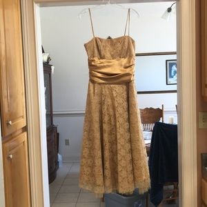 Short gold formal dress!